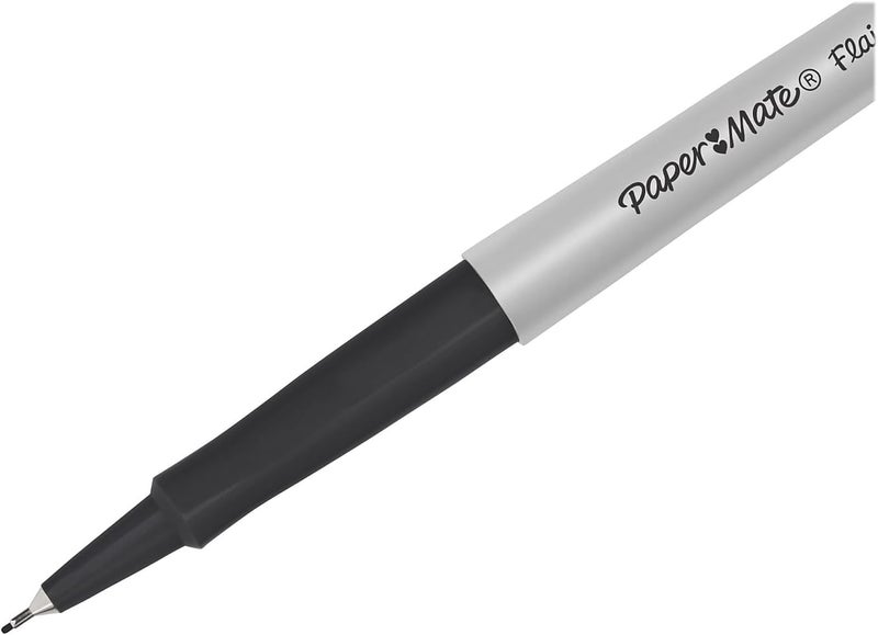 Papermate Flair Felt Tip Pens Ultra Fine Point (0.4mm) Black 12 Count perfect for precise and expressive writing - Image 4
